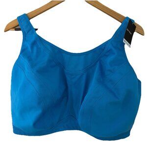 Deyllo Sports Bra Plus 48DDD/F Blue Aqua Wireless Full Coverage Comfort Workout